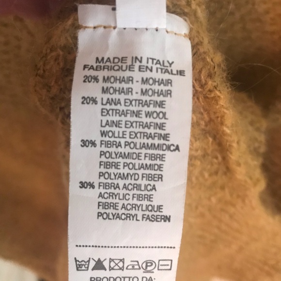 MIND Mohair & Wool High Low Gold V-Neck Sweater - Picture 7 of 7